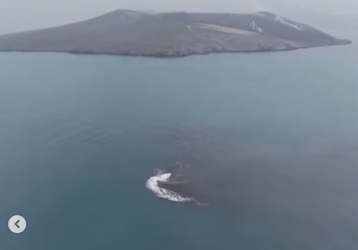 Daratan baru di dekat Gunung Anak Krakatau (Instagram) Daratan baru di dekat Gunung Anak Krakatau (Instagram)