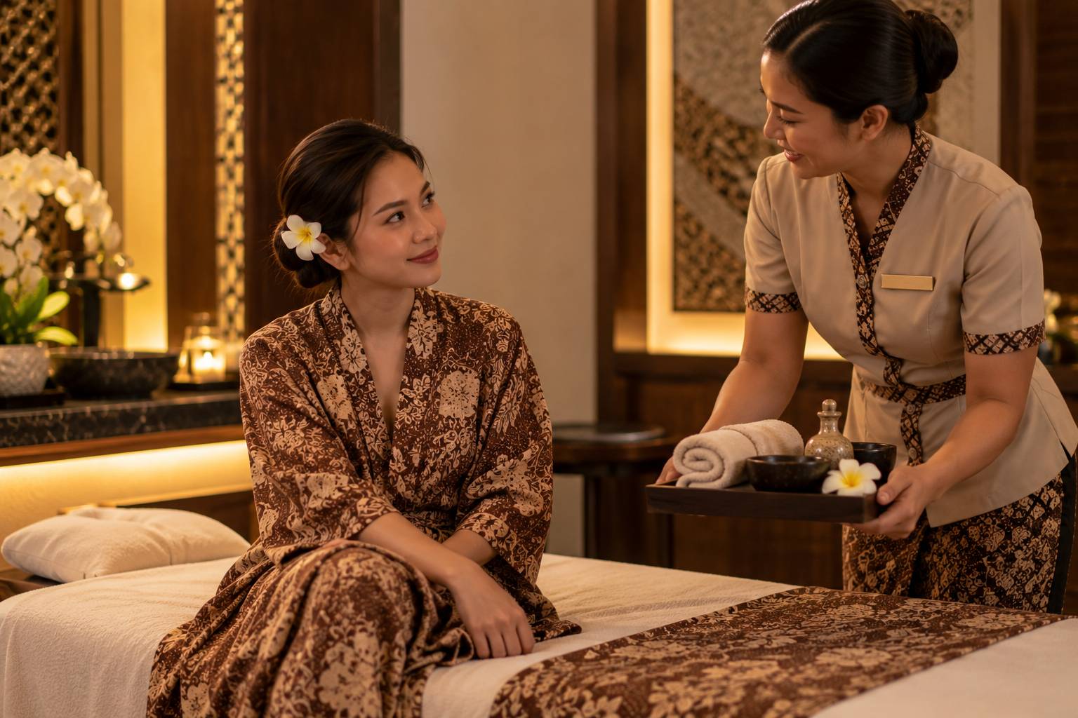 ilustrasi perempuan ingin spa