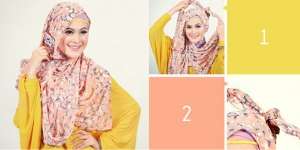 Foto Tutorial Tampil Cantik dengan Pashmina Chiffon