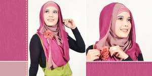 Foto Tutorial Pashmina `Two-Tone`