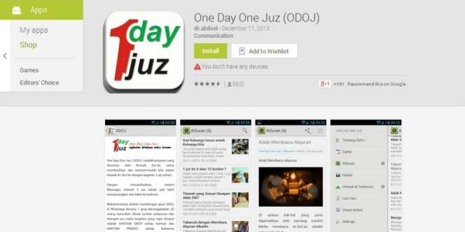 Mengenal Aplikasi `One Day One Juz`