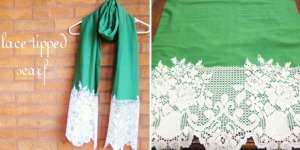 Kreasi Scarf dengan Aksen Renda Motif