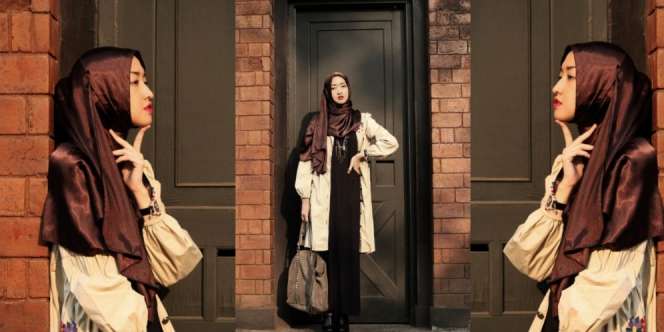Foto Gaya Hijab Nyentrik Blogger Bandung