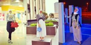 Hijabstyle Aksen Garis ala Selebgram Dunia