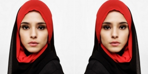 Jenahara: Pashmina Ceruti Hitam Merah