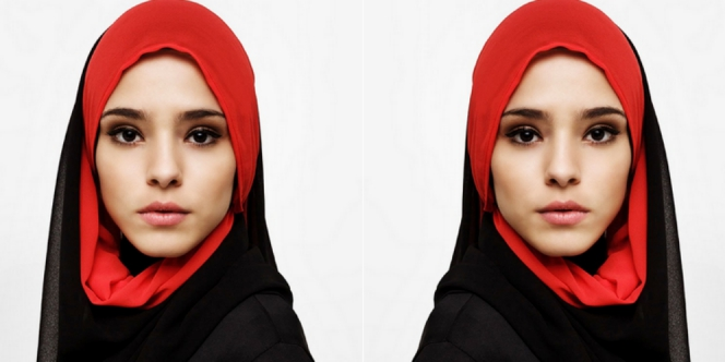 Jenahara: Pashmina Ceruti Hitam Merah