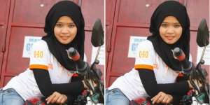 Hijaber Tetap Cantik Kok Pakai Helm!