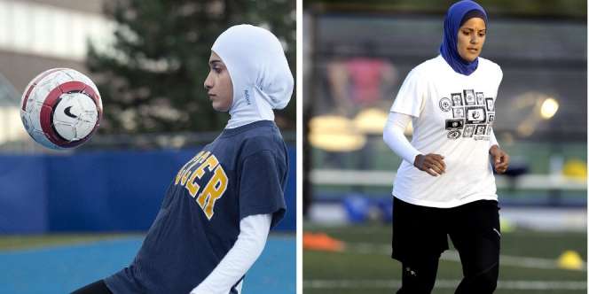 Protes Larangan Berhijab, Tim Sepakbola Kompak Berjilbab