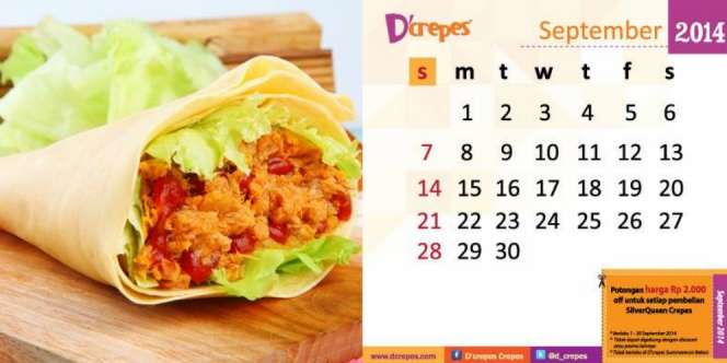 D'crepes: Potong Kalender Dapat Diskon