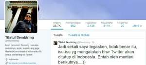 Heboh Kicauan Menteri Tifatul 'Tutup Twitter di Indonesia'