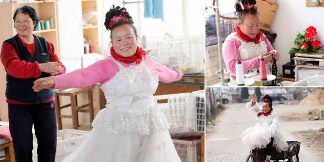 Wanita Ini Enggan Lepas Gaun Pengantin