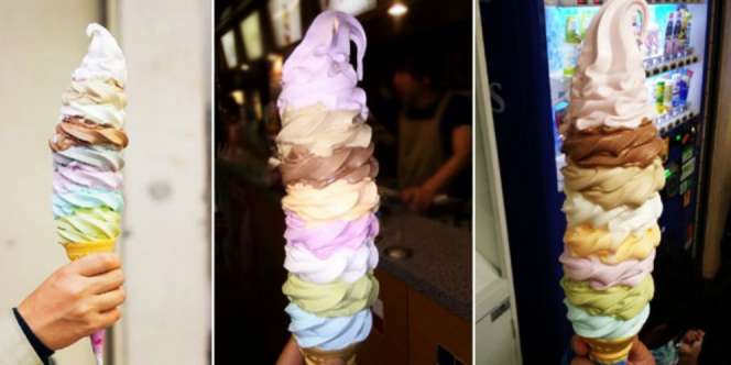 Unik! Es Krim Super-Tinggi, 8 Rasa