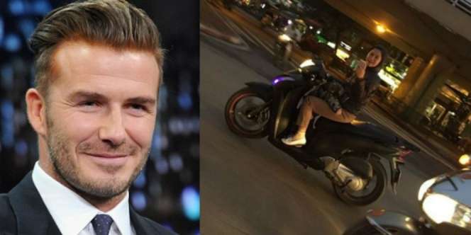 Gara-gara Foto Jepretan Beckham, Pemotor Wanita Kena Tilang
