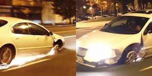 Aksi Gila Jalanan New Jersey, Perempuan Pacu Mobil Tanpa Ban