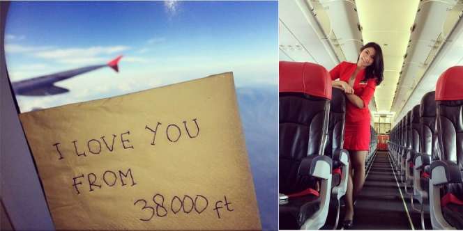 Pesan Cinta Pramugari AirAsia dari Pesawat