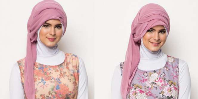 Radeesya: Hijaber Terlihat Feminin Lewat Gamis Asimetris