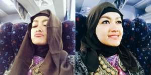 Julia Perez Kebingungan Pakai Kerudung