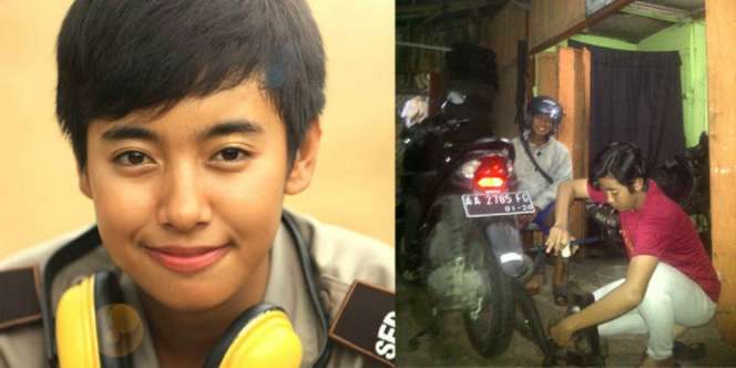 Polwan Imut Tukang Tambal Ban Ingin Hajikan Orangtua