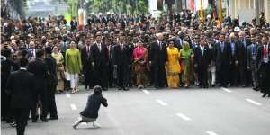 Kala Pemimpin Negara Ikuti `Historical Walk` KAA