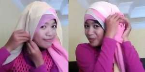 Tampil 'Beda' dengan Hijab Dua Warna