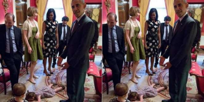 Lucunya Anak Kecil Mengamuk di Depan Presiden Obama