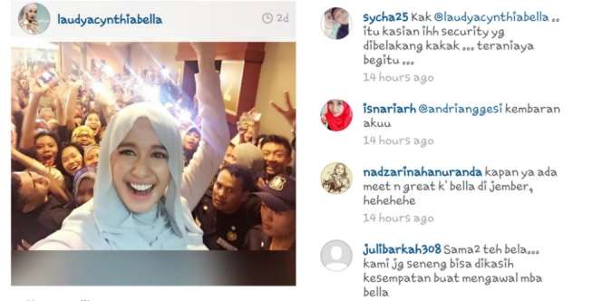 Heboh Nonton Bareng dengan Bella, Seorang Sekuriti Terluka