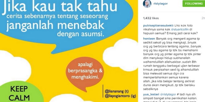 Risty Tagor Hapus Foto Stuart, Followers Penasaran