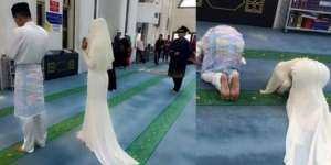 Foto Pengantin Wanita Salat Gegerkan Jagat Maya