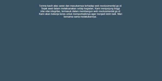 Situs `revolusimental.go.id` Masih Dalam Perbaikan