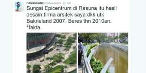 Ridwan Kamil Sentil Pendukung Ahok Soal Sungai Epicentrum