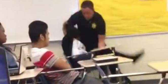 Beredar! Video Polisi Banting dan Seret Murid SMA di Kelas