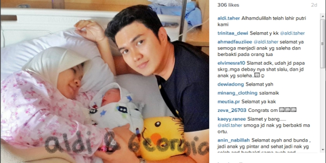Ungkapan Syukur Aldi Taher Sambut Kelahiran Putri Pertama