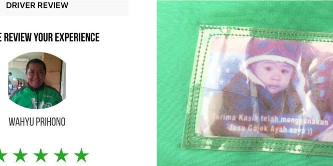 Lucu Mengharukan, Driver Gojek Pasang Foto Anak di Jaket
