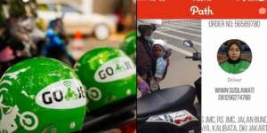 Tangguh, Driver Gojek ini `Narik` Sambil Bawa Anak