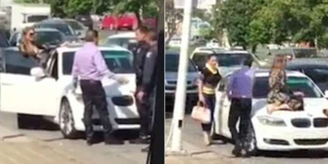 Istri Nangkring di Kap Mobil, Cegah Suami Kencani Selingkuhan