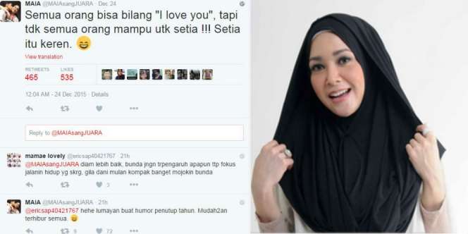 Kicauan Maia Sindir 'Pedas' Dhani?