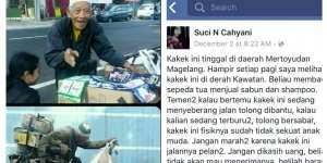 Kegigihan Kakek Penjual Sabun Getarkan Hati Netizen