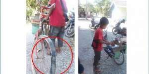 Wisnu, Bocah Penjual Sate dengan Sepeda Butut