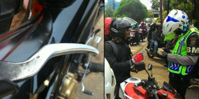 Saat Kena Razia, Pengendara Ini Dijatuhkan Oknum Polisi