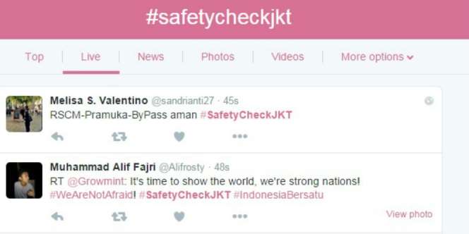 #SafetycheckJKT, Tagar Cek Keamanan Ramai di Twitter