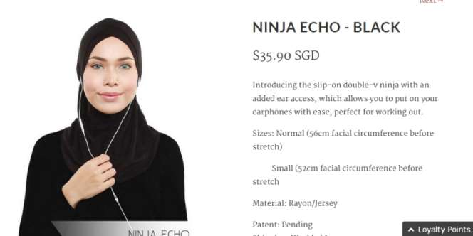Ninja Echo, Desain Inovatif Perancang Hijab Singapura