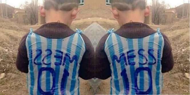 Messi Cari Bocah Pemakai Jersey Kresek Ini