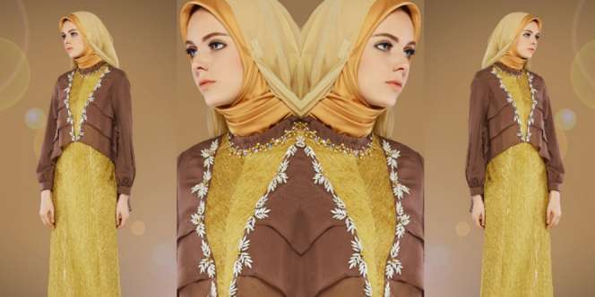 Shafira: Dress Gold Eksklusif Bikin Hijabers Mempesona