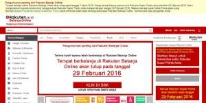 Situs Jual Beli Online Rakuten Tutup