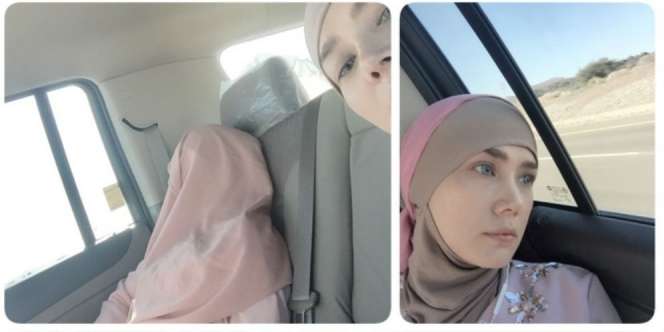 Wajah Murung Mulan Jameela Saat Umrah