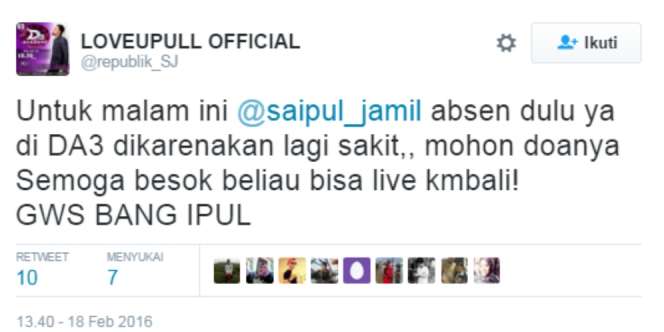 Diringkus Polisi, Saipul Jamil Disebut Sedang Sakit