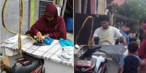 Keren, Pasangan Suami Istri Buka Jasa Setrika Keliling