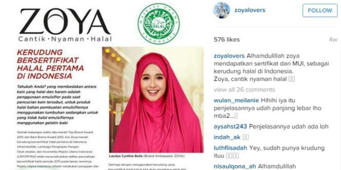 Kerudung Halal Zoya Dipermasalahkan Halal Watch Indonesia