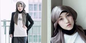 Tutorial Gaya Jilbab Unik Hanatajima x Uniqlo