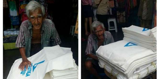 Kisah Mbah Suhartono, Bertahan Hidup dengan Karung Terigu